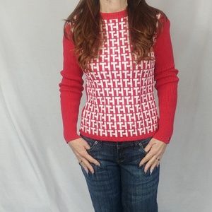 Tommy Hilfiger Small Red White Logo Sweater